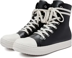 High Top Sneakers for Men Comfortable Platform Shoes with Zipper Walking Shoes