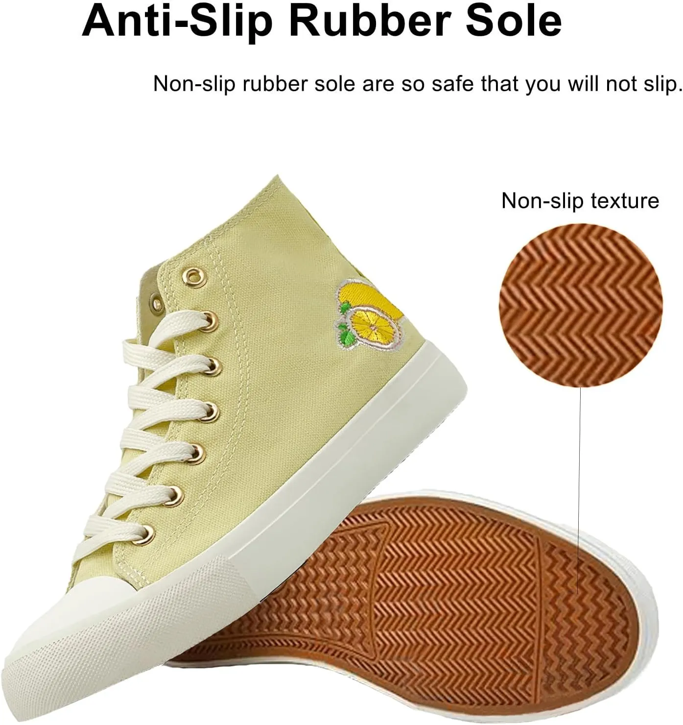High Top Sneakers for Women Canvas Shoes Fruits Embroidery High Tops Women Casual Shoes Lace Up Fashion Sneakers