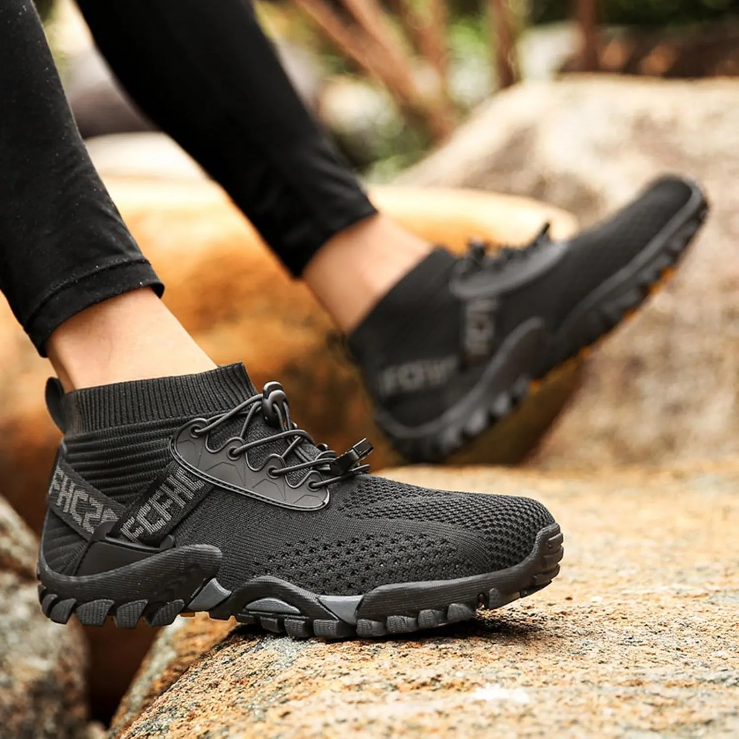 Hiking Shoes Women Waterproof Mesh Lace Up Sneakers for Men Slip On Walking Shoes for Men Lightweight Running Shoes
