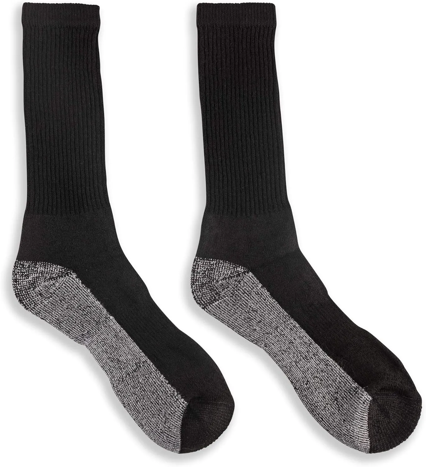 HOT FEET Work Socks for Men, Long All Weather Boot Crew Cotton Socks, Cushioned, Moisture Wicking, 10 Pack, Size 6–12.5
