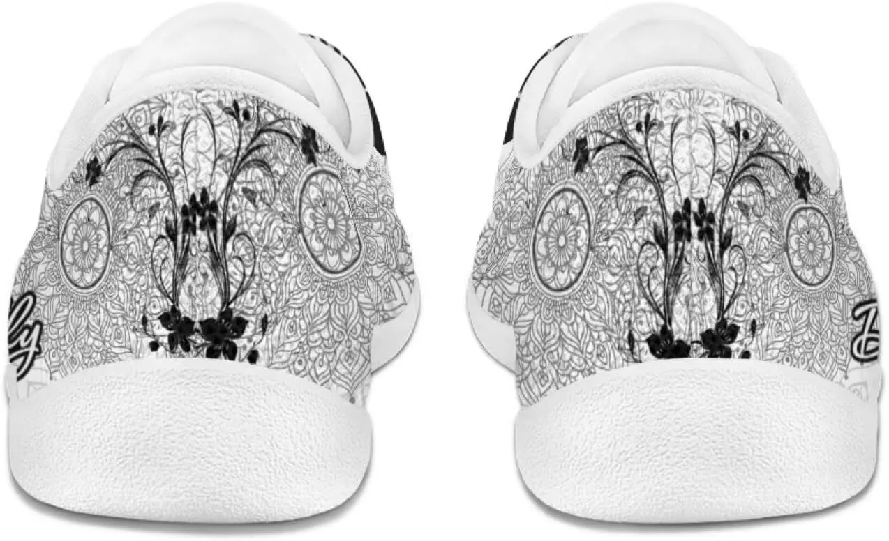 Howilath Boho Mandala Animal Women Barefoot Shoes Casual Shoes Lace up Loafers Running Sneaker with EVA Sole