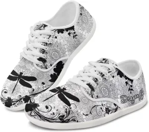 Howilath Boho Mandala Animal Women Barefoot Shoes Casual Shoes Lace up Loafers Running Sneaker with EVA Sole