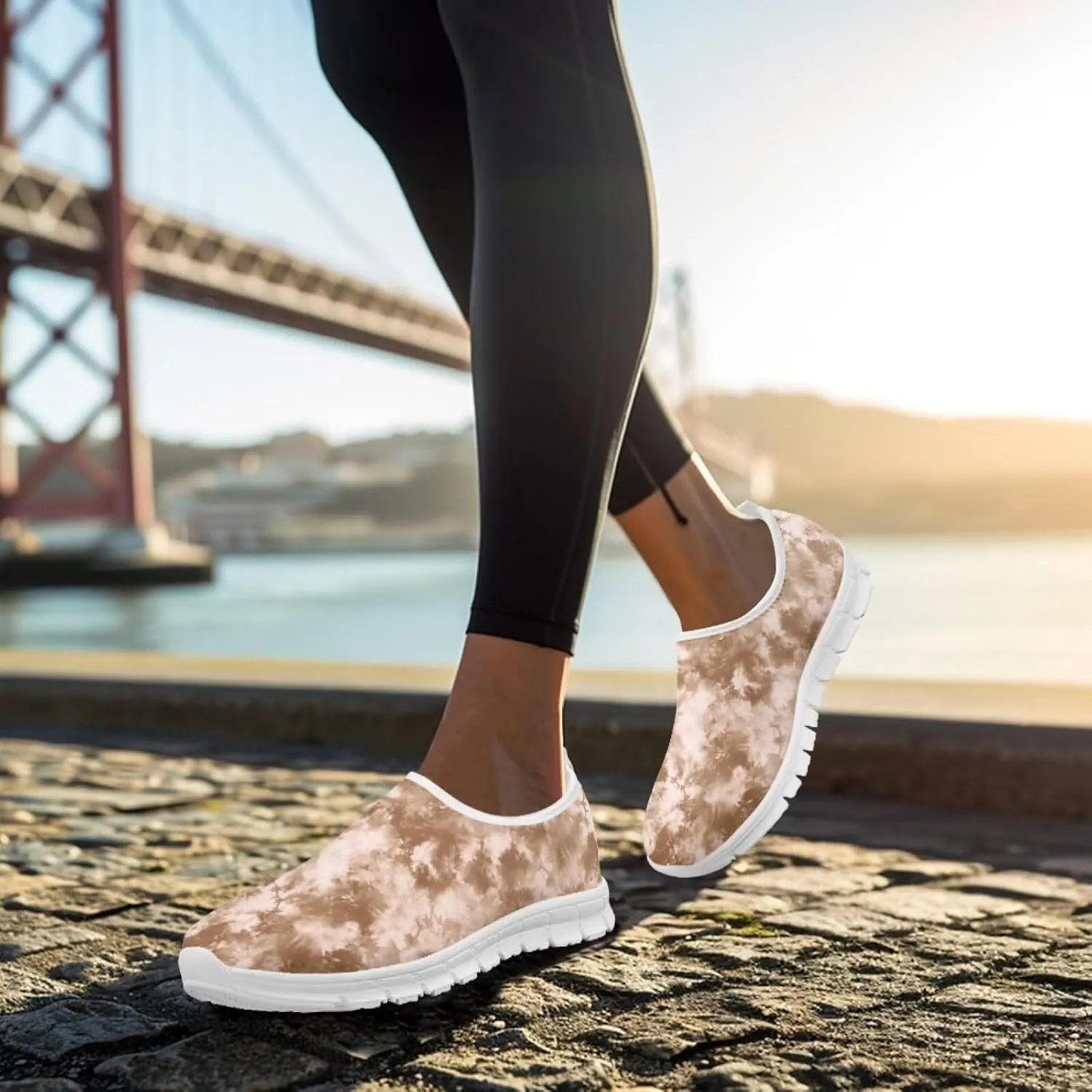 Howilath Dog Paw Print Slip on Loafers for Women Anti-Skid Running Sneakers Breathable Casual Shoes