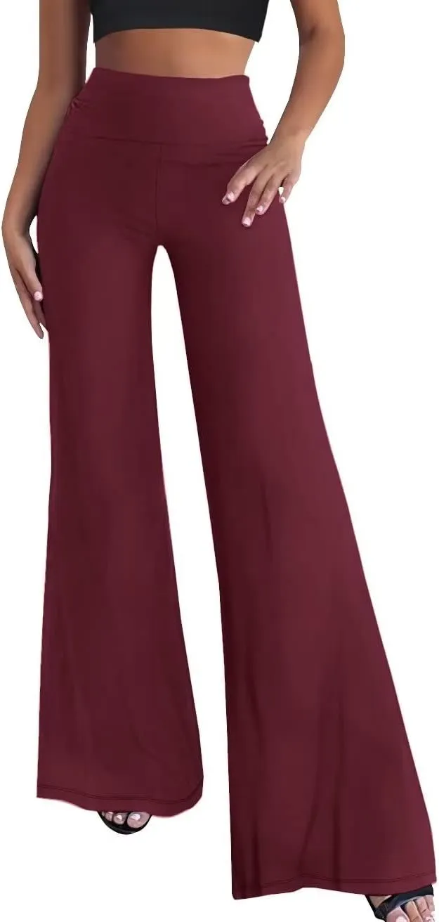 Hybrid & Company Womens Super Comfy Flowy Wide Leg Palazzo Pants Made in USA