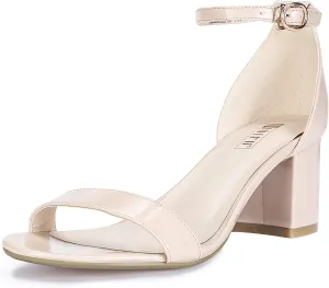 IDIFU Women's Cookie-LO Low Block Heels Chunky Sandals Ankle Strap Wedding Dress Pump Shoes