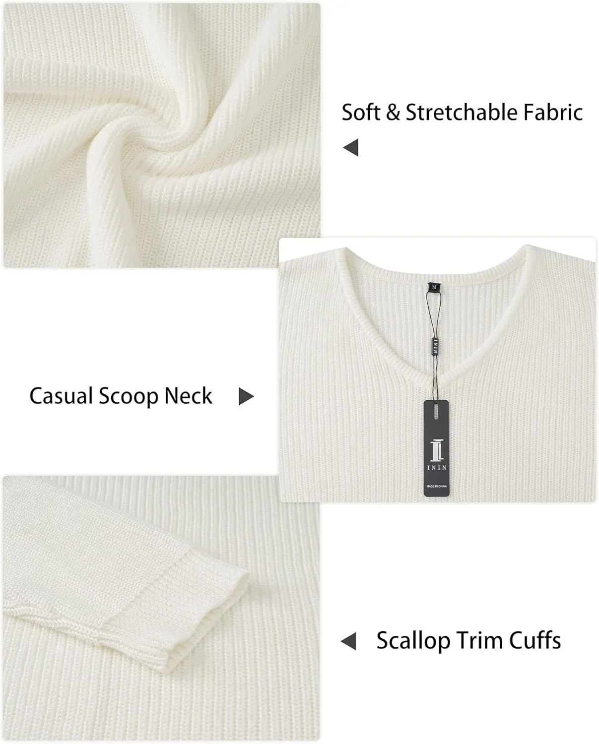II ININ Women's Fall Sweater 2024 Long Sleeve Tops Fashion Outfits Trendy Casual V Neck Oversized Pullover Sweaters