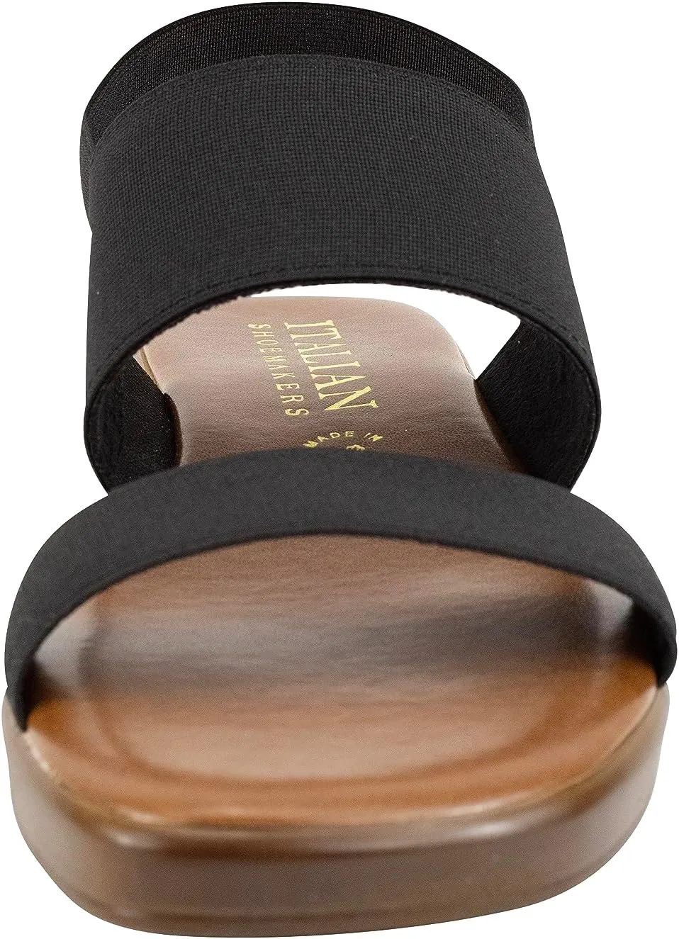 ITALIAN Shoemakers Celin Women's Low Platform Stretch Heel Strap Sandal for Women