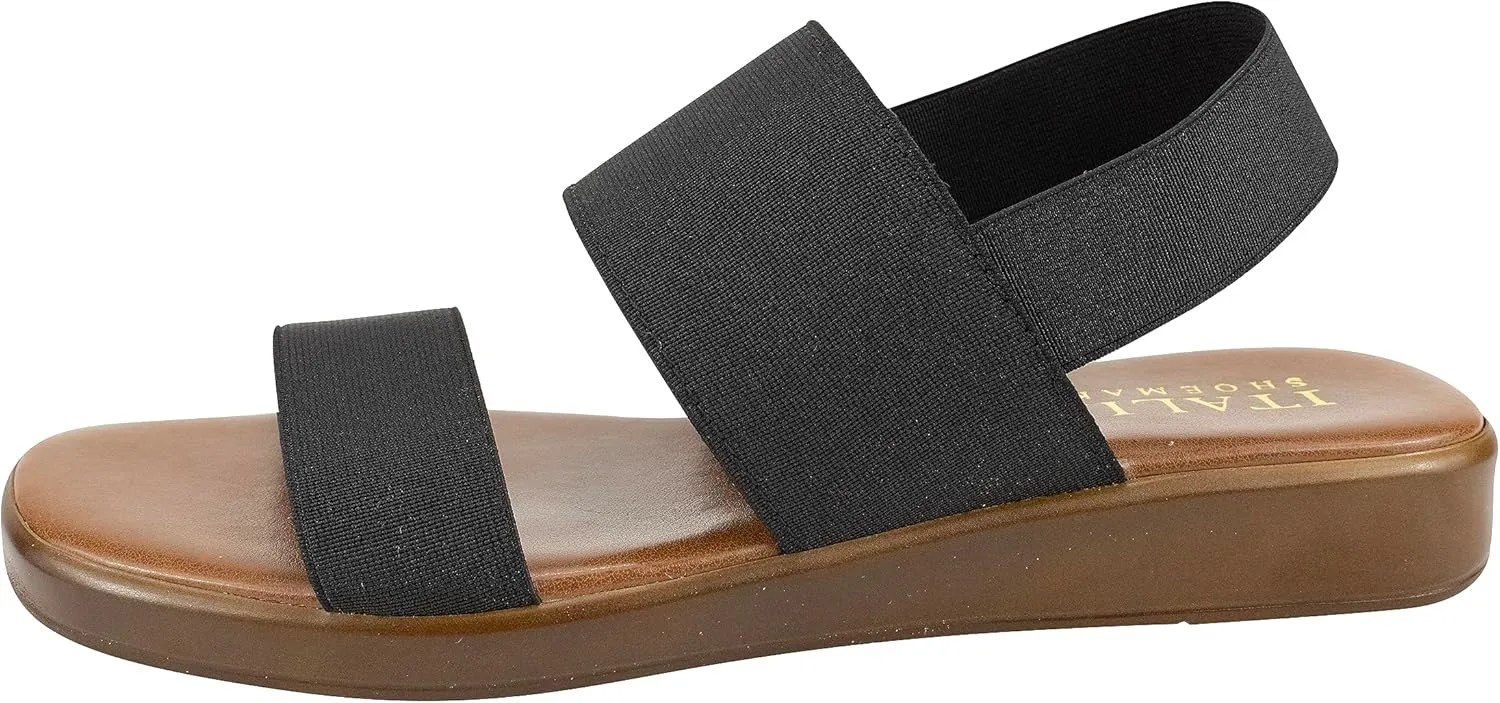 ITALIAN Shoemakers Celin Women's Low Platform Stretch Heel Strap Sandal for Women