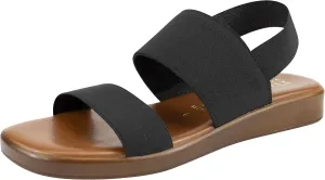 ITALIAN Shoemakers Celin Women's Low Platform Stretch Heel Strap Sandal for Women