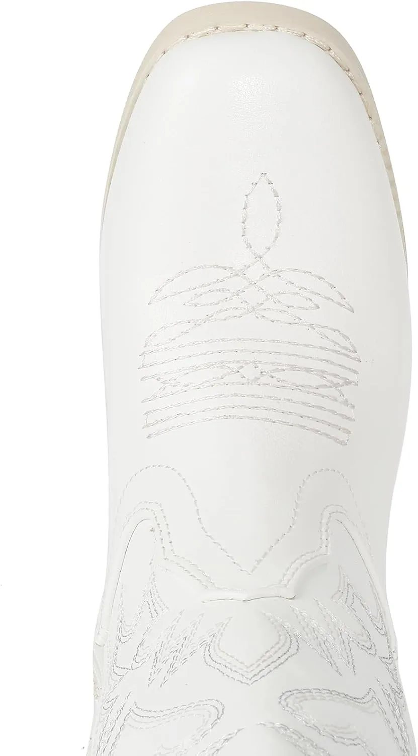 IUV Cowboy Boots for Boys Girls Western Square Toe Cowgirl Boots Mid Calf Riding Shoes (Toddler/Little Kid/Big Kid)