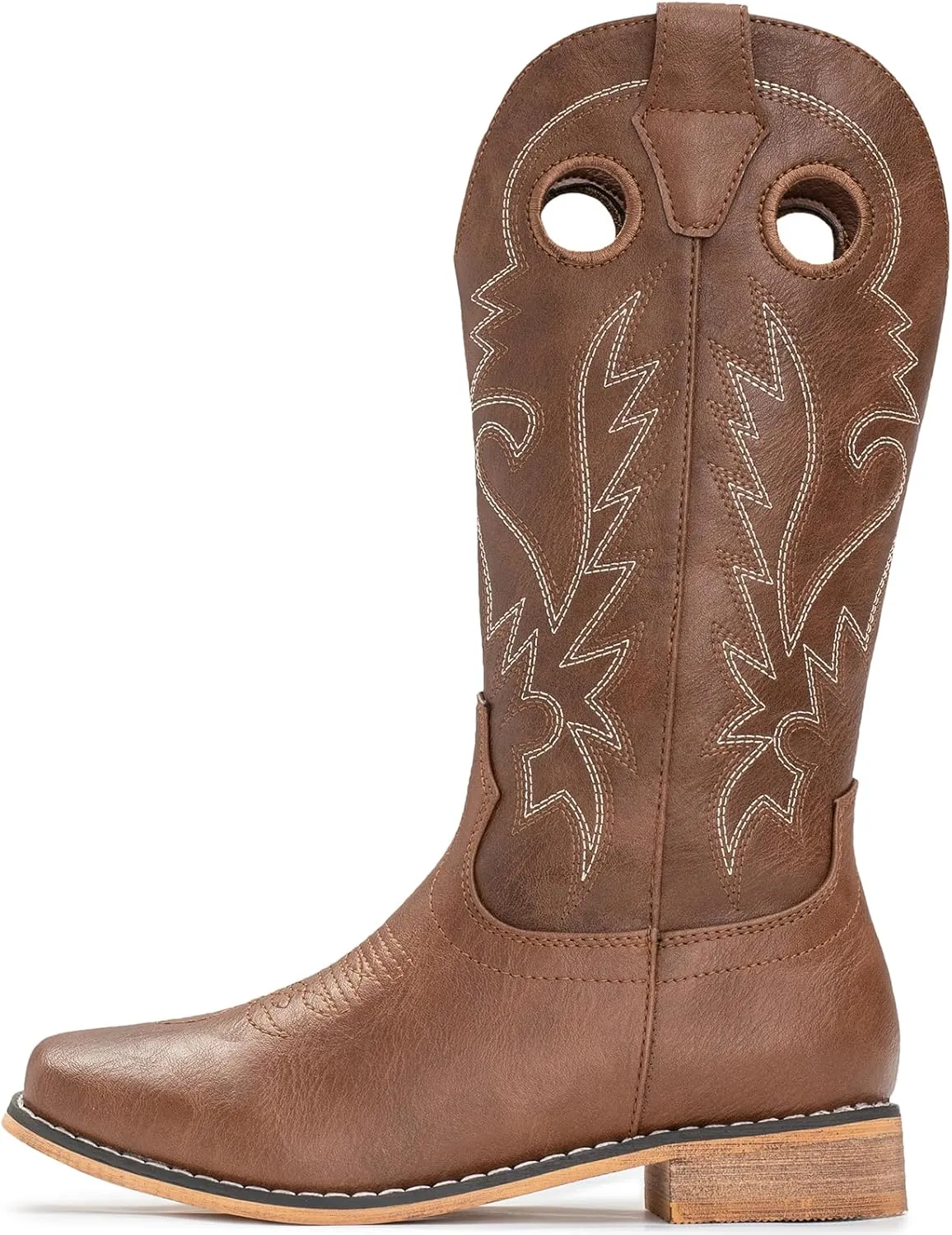 IUV Cowboy Boots for Boys Girls Western Square Toe Cowgirl Boots Mid Calf Riding Shoes (Toddler/Little Kid/Big Kid)