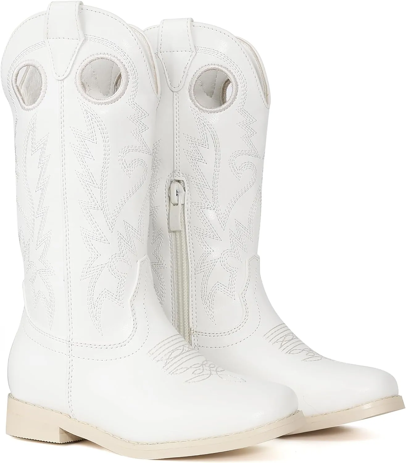 IUV Cowboy Boots for Boys Girls Western Square Toe Cowgirl Boots Mid Calf Riding Shoes (Toddler/Little Kid/Big Kid)