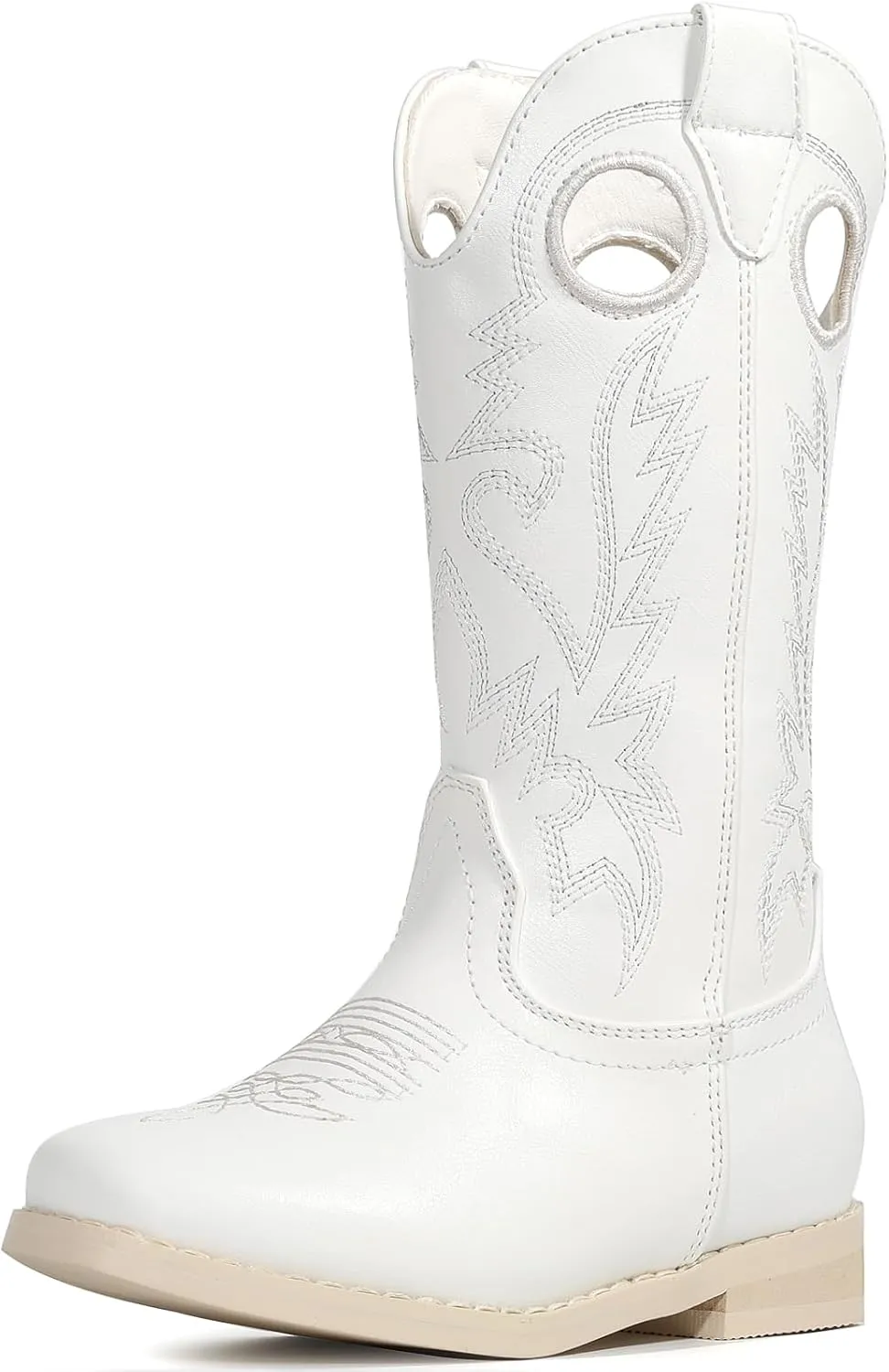 IUV Cowboy Boots for Boys Girls Western Square Toe Cowgirl Boots Mid Calf Riding Shoes (Toddler/Little Kid/Big Kid)