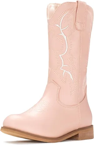 IUV Cowgirl Boots Cowboy Boots For Girls Boys Kids Toddler Fashion Western Boots Mid Calf Riding Shoes