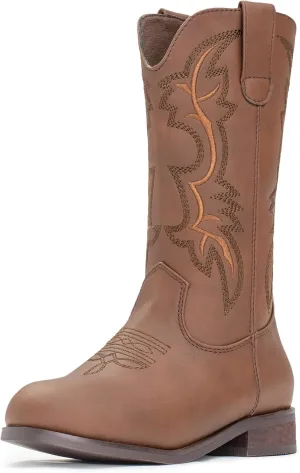 IUV Cowgirl Boots Cowboy Boots For Girls Boys Kids Toddler Fashion Western Boots Mid Calf Riding Shoes