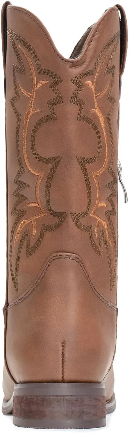 IUV Cowgirl Boots Cowboy Boots For Girls Boys Kids Toddler Fashion Western Boots Mid Calf Riding Shoes