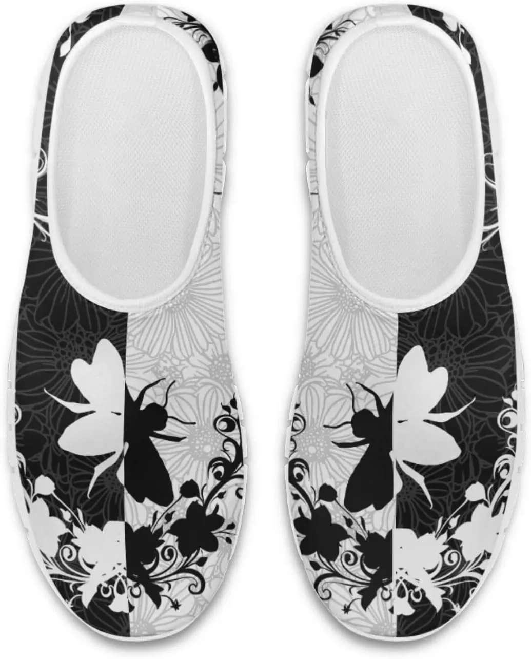 Jeiento Boho Floral Loafers for Women Slip on Shoes Flats Shoes Cozy Work Shoes