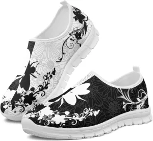 Jeiento Boho Floral Loafers for Women Slip on Shoes Flats Shoes Cozy Work Shoes
