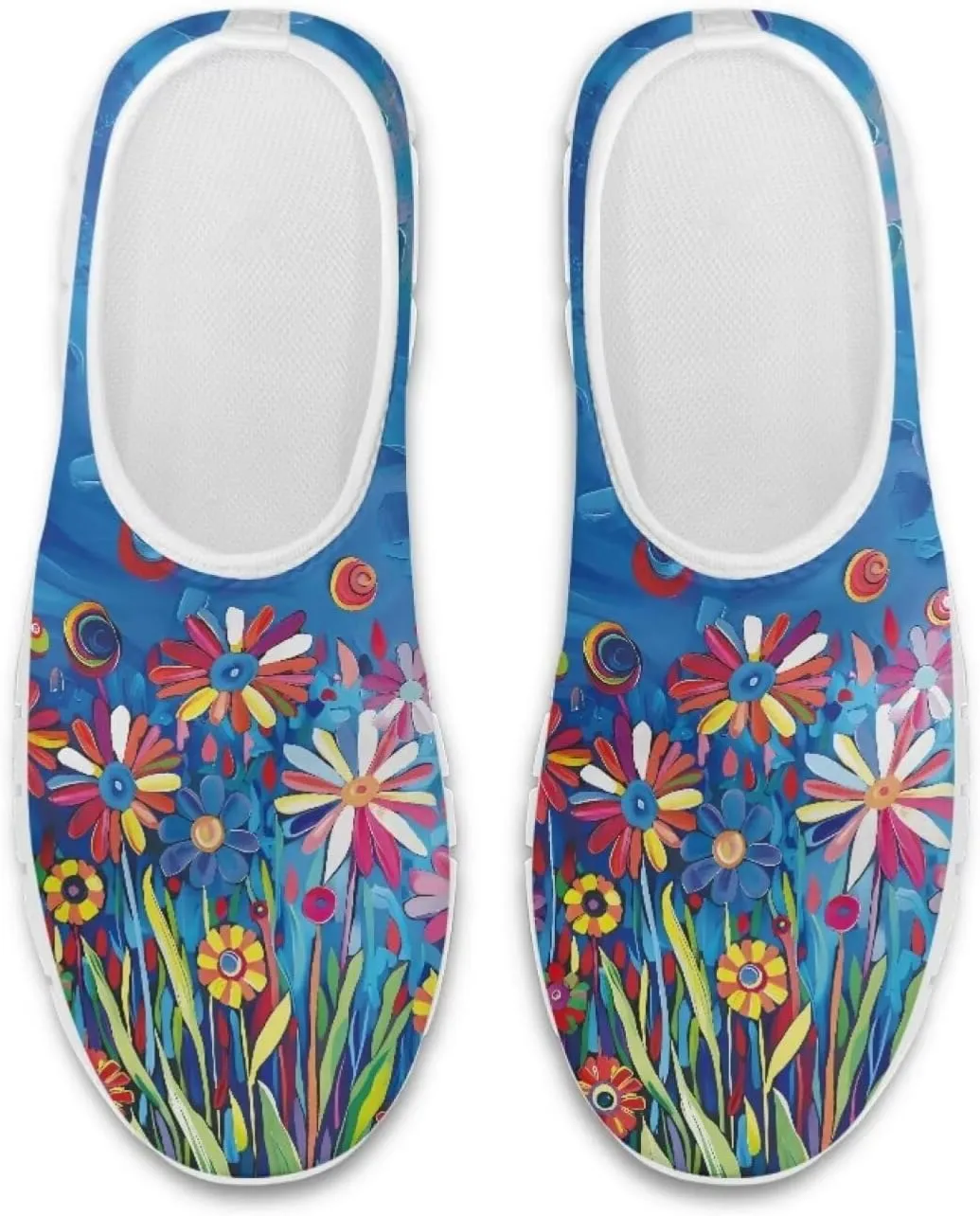 Jeiento Yellow Sunflowers Butterfly Loafers for Women Slip on Casual Walking Shoes