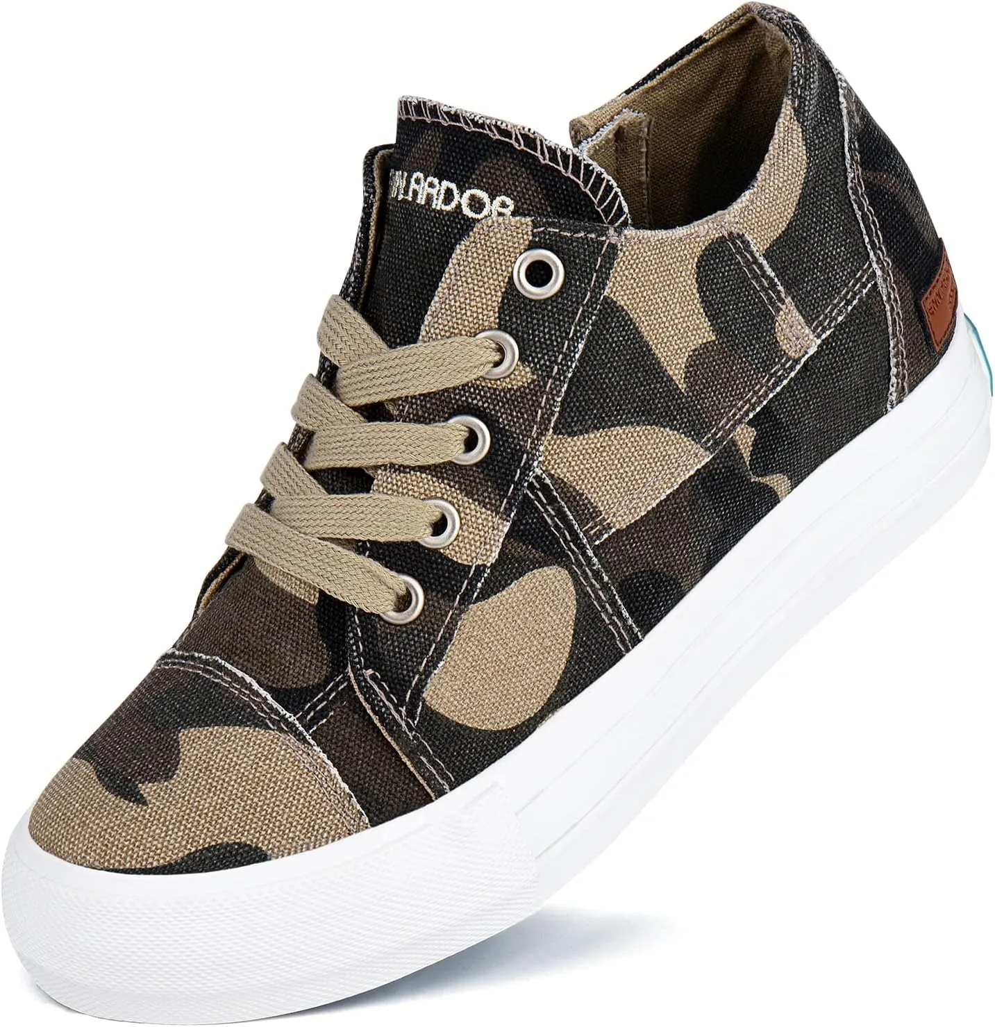 JENN ARDOR Wedge Sneakers for Women Fashion Canvas Shoes Casual Platform Hidden Heel Womens Slip On Sneaker Non Slip Side Zipper
