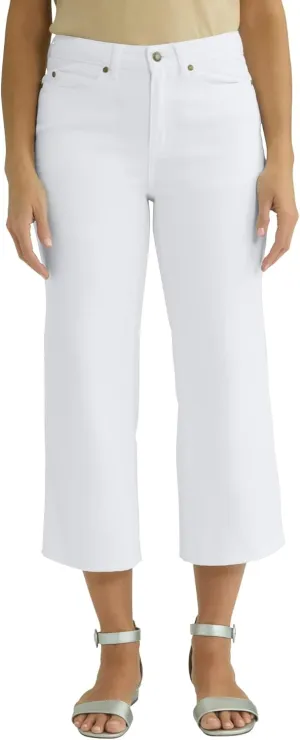 Jessica London Women's Plus Size Classic Cotton Denim Wide Leg Crop Jean