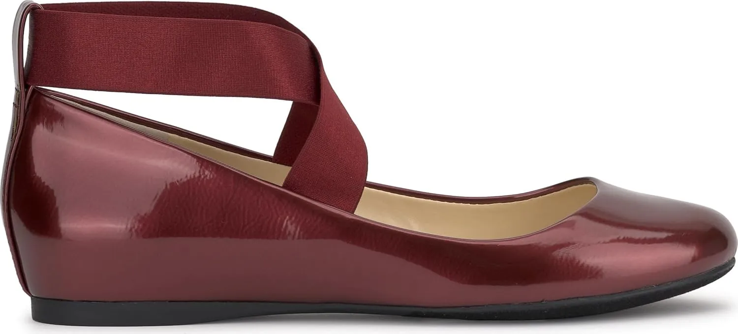 Jessica Simpson Mandayss Women's Pull-On Criss-Cross Ankle Ballet Flats Shoes