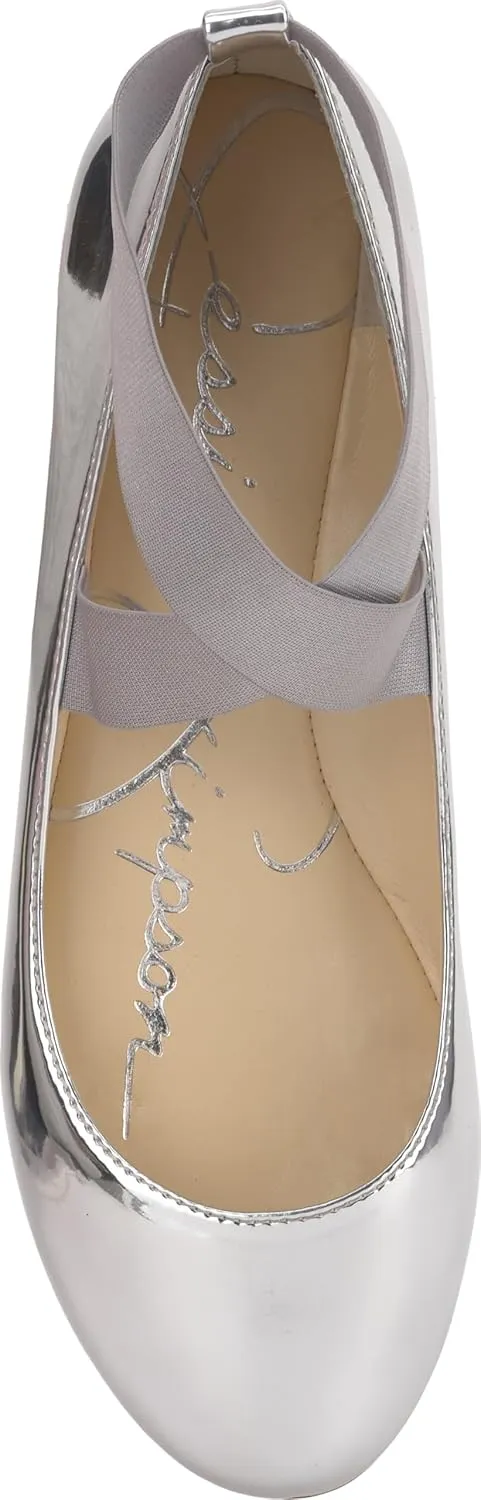 Jessica Simpson Mandayss Women's Pull-On Criss-Cross Ankle Ballet Flats Shoes
