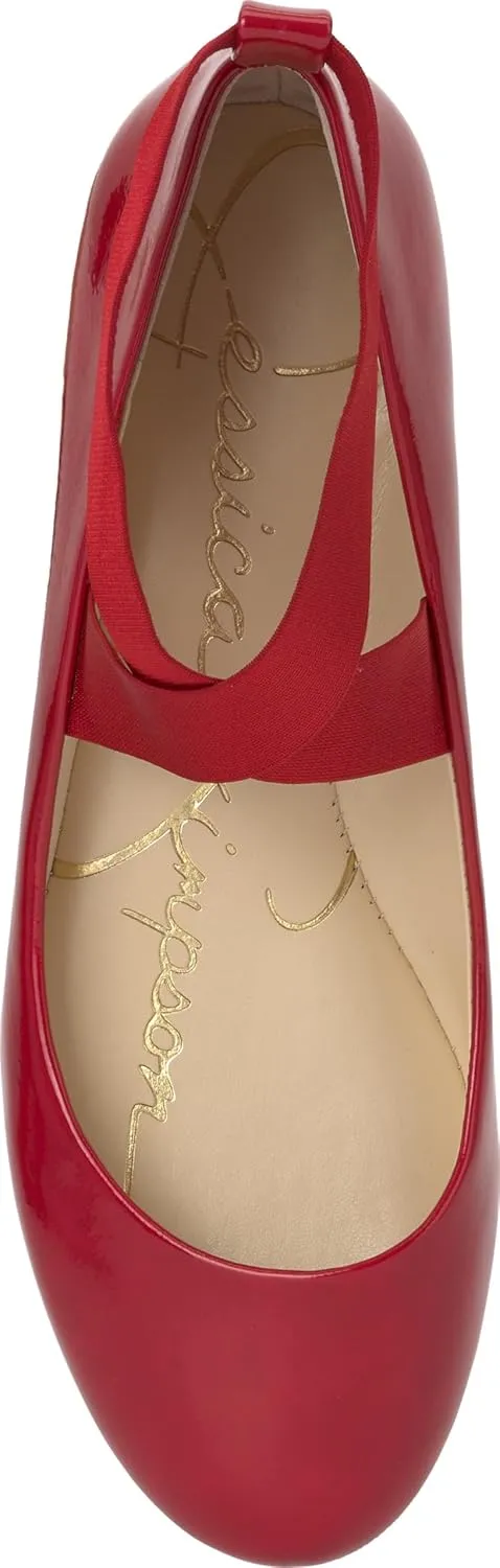 Jessica Simpson Mandayss Women's Pull-On Criss-Cross Ankle Ballet Flats Shoes