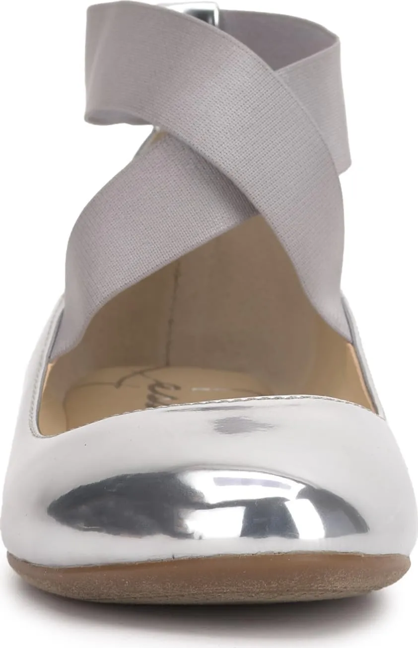Jessica Simpson Mandayss Women's Pull-On Criss-Cross Ankle Ballet Flats Shoes