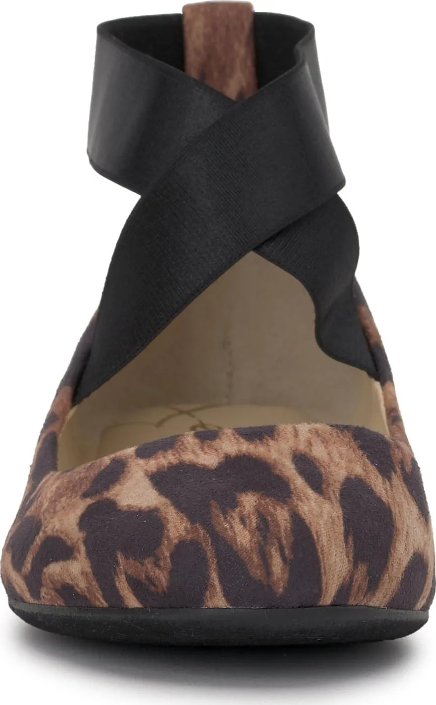 Jessica Simpson Mandayss Women's Pull-On Criss-Cross Ankle Ballet Flats Shoes