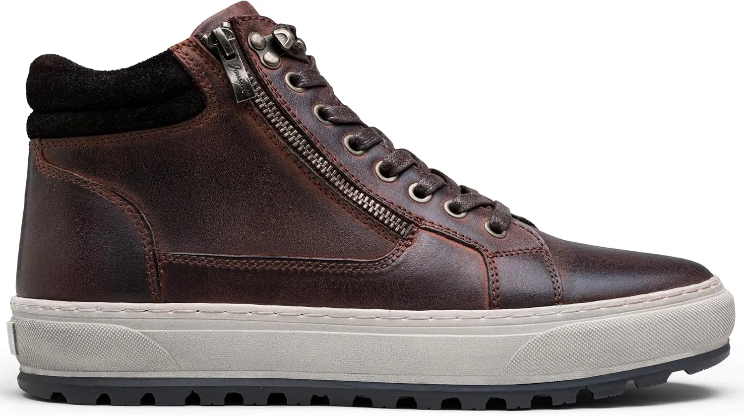Jousen Mens Casual Shoes Leather High Top Fashion Sneakers for Men
