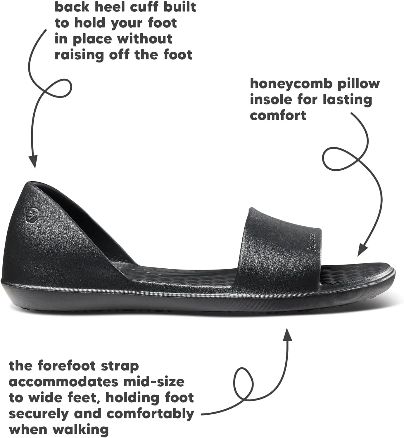 Joybees Women's Friday Flat - Ballet Flats for Women, Cute & Casual Dress Shoes, Comfortable Rubber Foam Sandals for Work, Walking, Waterproof, Non Slip