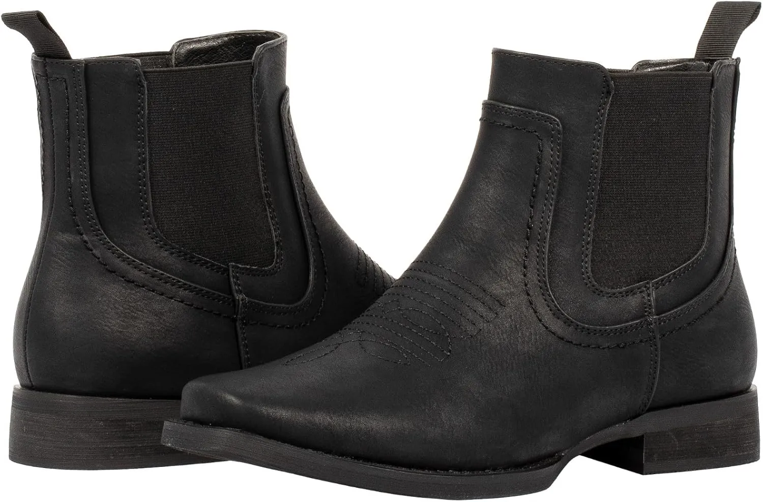 J's.o.l.e Men's Western Cowboy Boots Square Toe Ankle Boot for Men Chelsea Dress Casual Boots