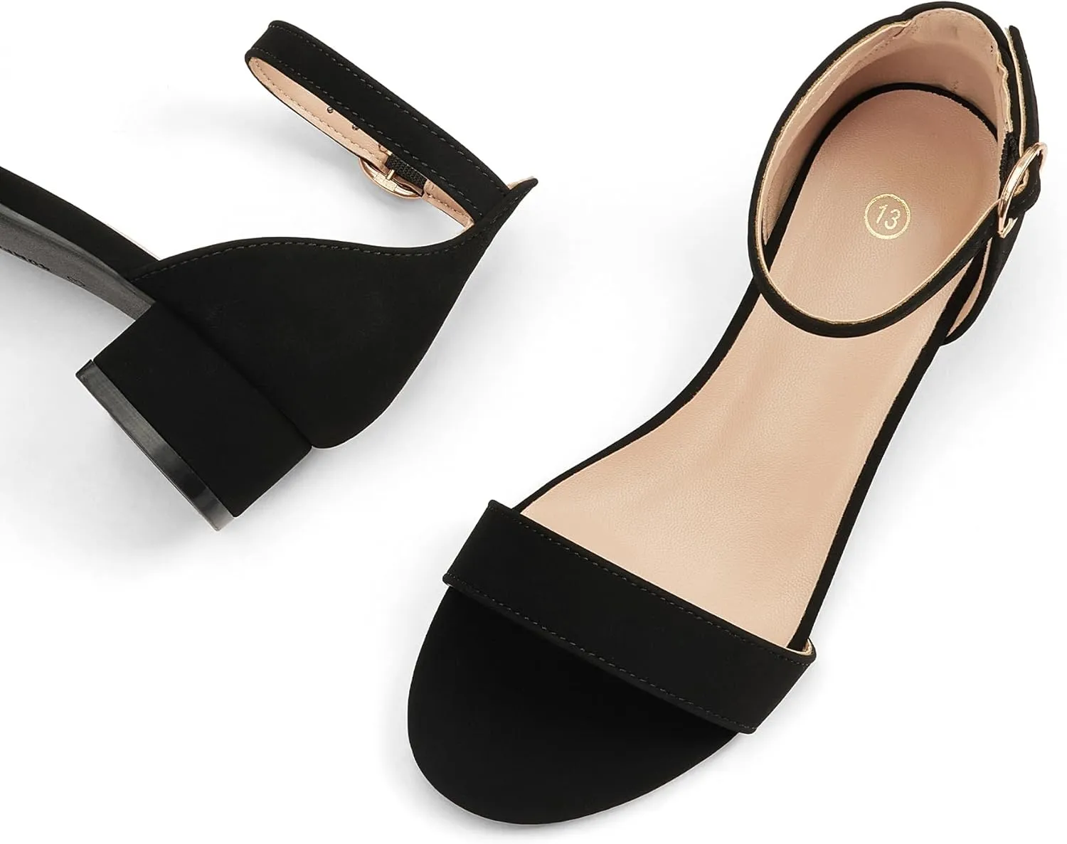 K KomForme Girls Sandals Low Heels Dress Pump Ankle Strap Open Toe Wedding Party Shoes(Toddler/Little Kids/Big Kids)