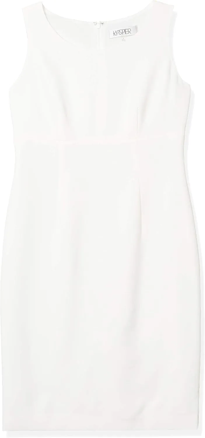 Kasper Women's Stretch Crepe Sleeveless Sheeth Neck Dress