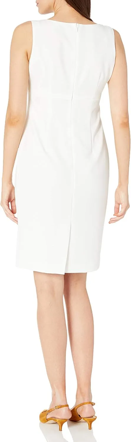 Kasper Women's Stretch Crepe Sleeveless Sheeth Neck Dress
