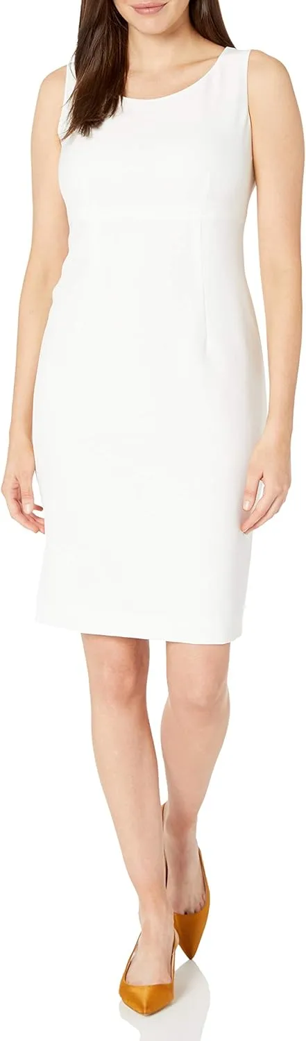 Kasper Women's Stretch Crepe Sleeveless Sheeth Neck Dress