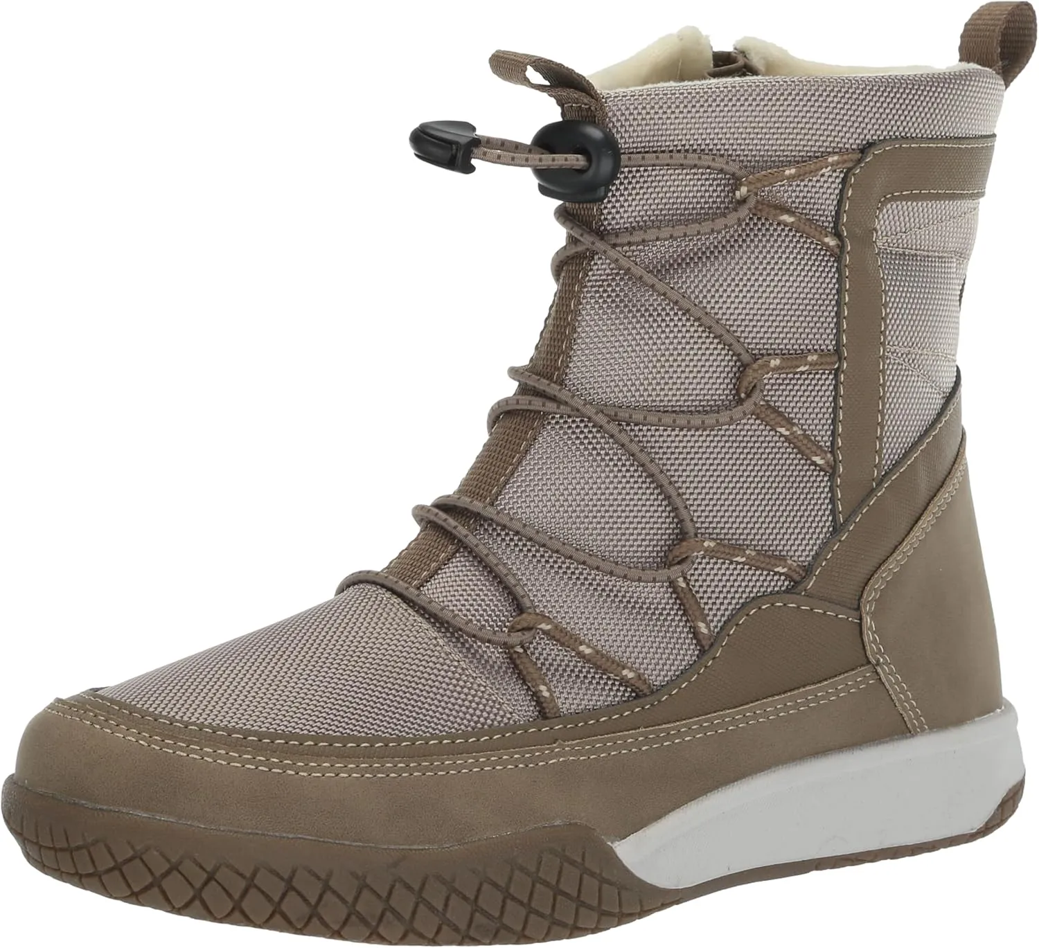 Khombu Women's Beth Slip On Snow Boots Inside Zip Closure, Bungee Toggle, Modern Styling