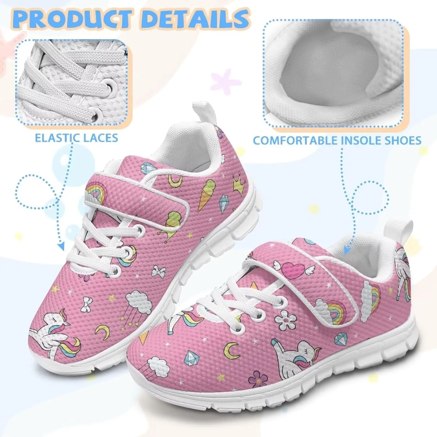 Kids Shoes for Boys Girls Lightweight Strap Sneakers with Single Buckle Slip On Tennis Shoes Running Sneakers