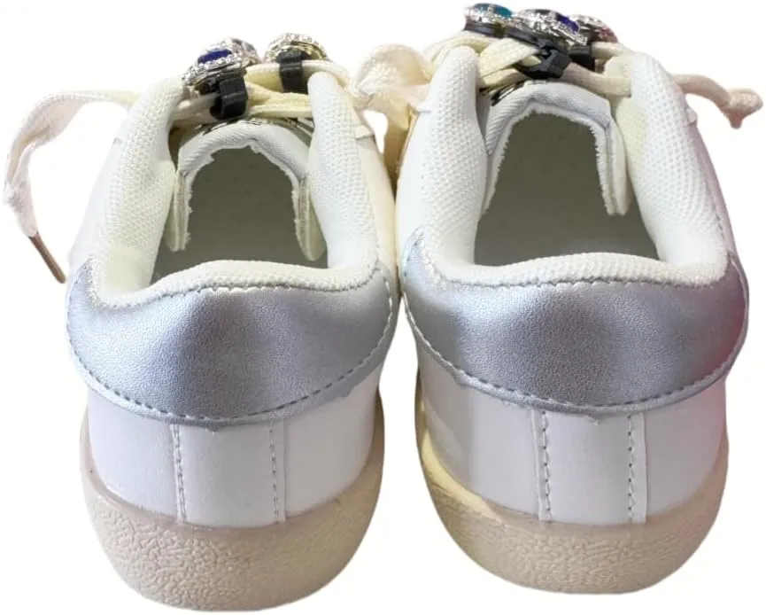 Kids Sparkle Star Sneakers Casual Sports Running Shoes for Girls Boys