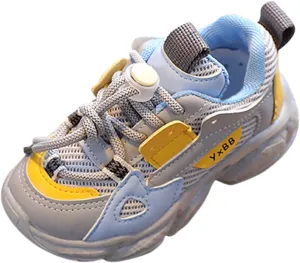 Kids Unisex Sneakers Lace-Up Tennis Shoes for Boys and Girls Running Walking Shoes Chunky Athletic Casual Sneakers