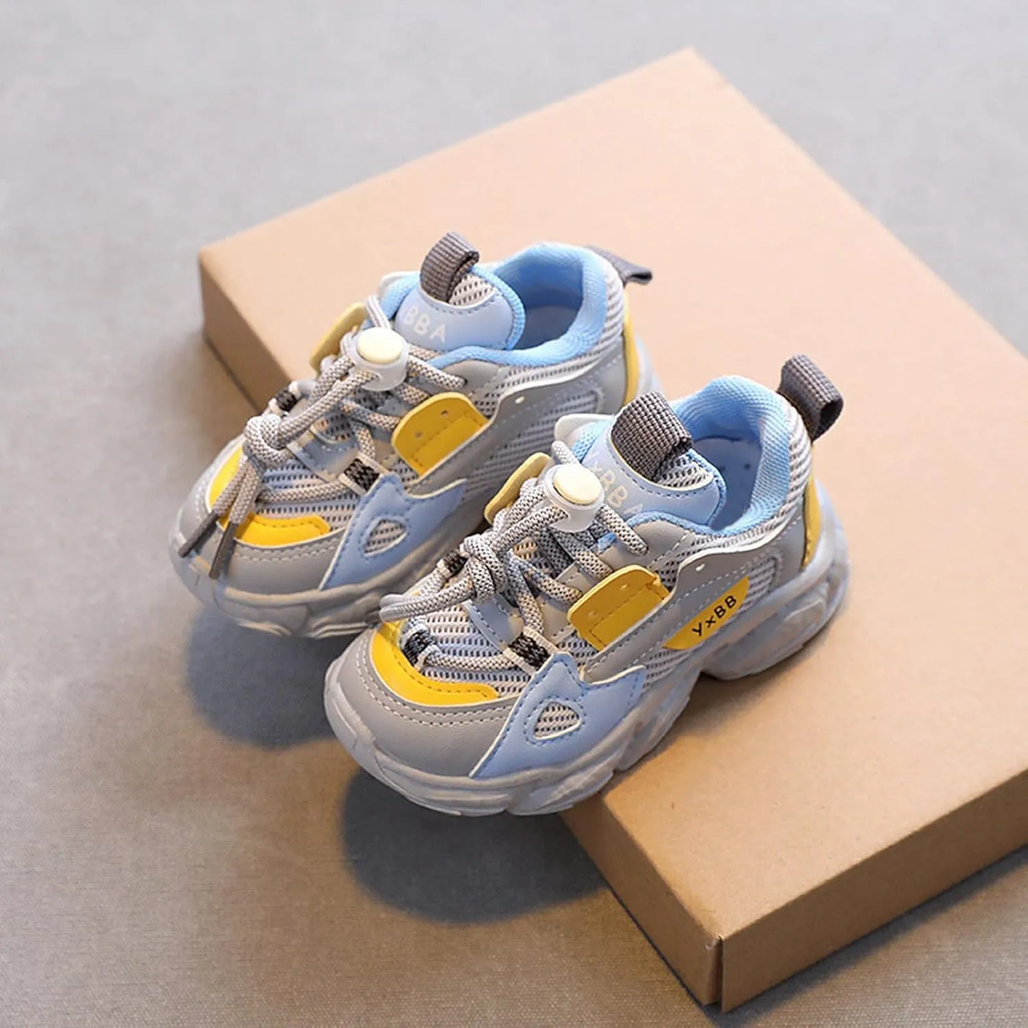 Kids Unisex Sneakers Lace-Up Tennis Shoes for Boys and Girls Running Walking Shoes Chunky Athletic Casual Sneakers