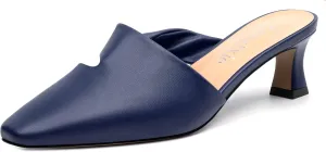 Kitten Heel Mules for Women, Trendy Square Toe Dress Party Slip on Slides Backless Dress Sandals Matte Kitten Low Heel Mules Shoes 2 Inch