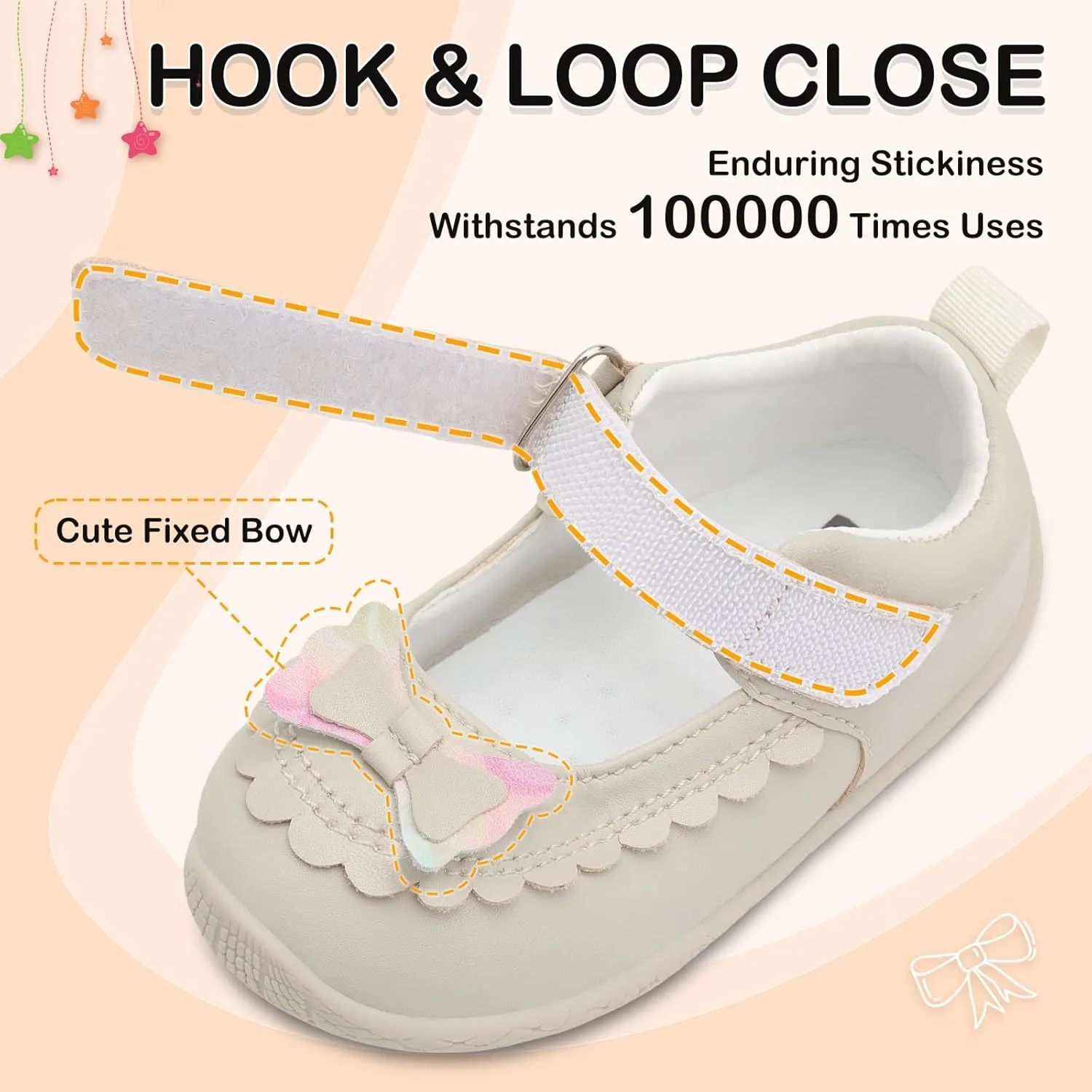 L-RUN Toddler Girl Mary Jane Dress Shoes Little Girls Uniform School Shoes Non-Slip Ballet Flats Flower Girls Shoes for Wedding Party Concert