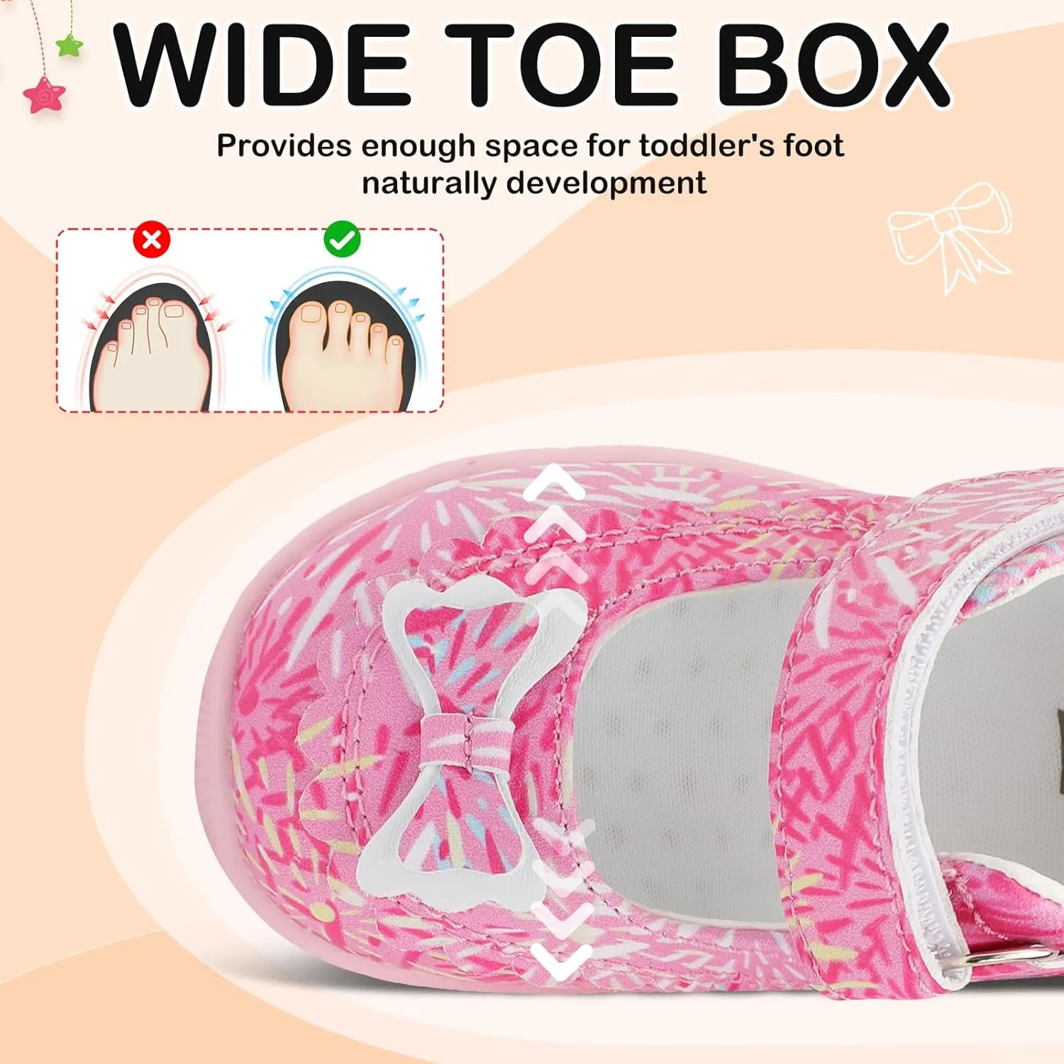 L-RUN Toddler Girl Mary Jane Dress Shoes Little Girls Uniform School Shoes Non-Slip Ballet Flats Flower Girls Shoes for Wedding Party Concert