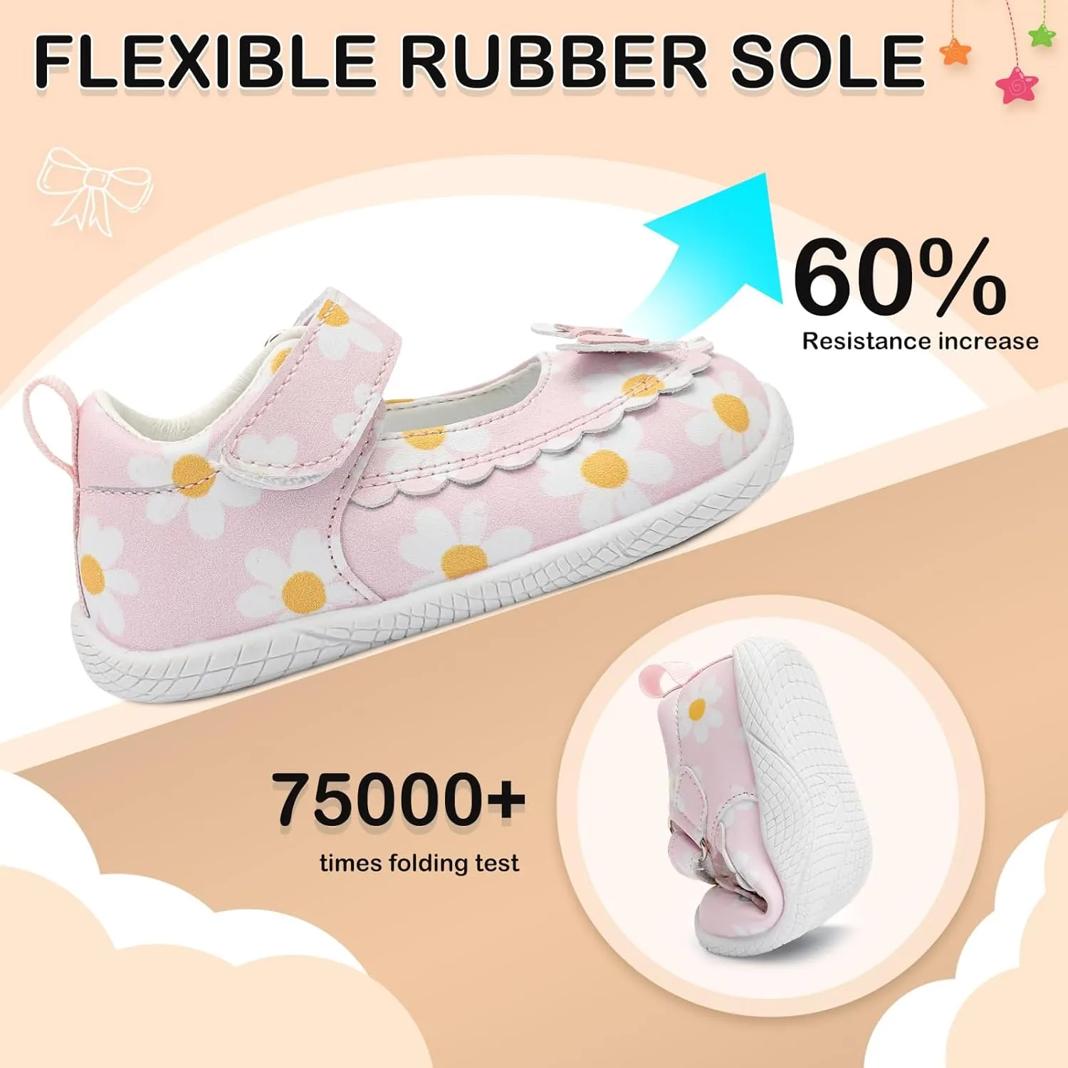 L-RUN Toddler Girl Mary Jane Dress Shoes Little Girls Uniform School Shoes Non-Slip Ballet Flats Flower Girls Shoes for Wedding Party Concert