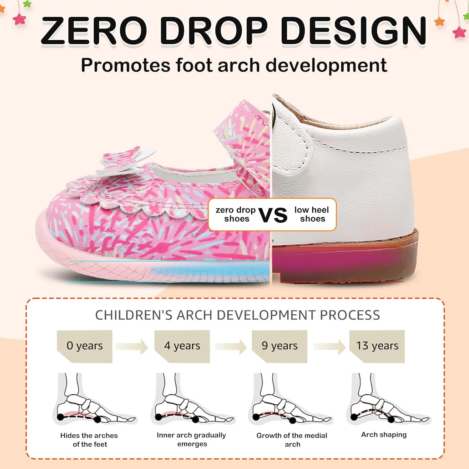 L-RUN Toddler Girl Mary Jane Dress Shoes Little Girls Uniform School Shoes Non-Slip Ballet Flats Flower Girls Shoes for Wedding Party Concert