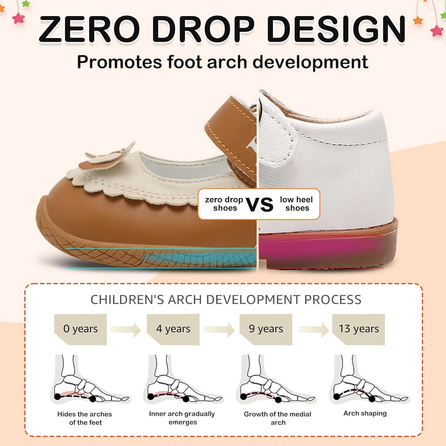 L-RUN Toddler Girl Mary Jane Dress Shoes Little Girls Uniform School Shoes Non-Slip Ballet Flats Flower Girls Shoes for Wedding Party Concert