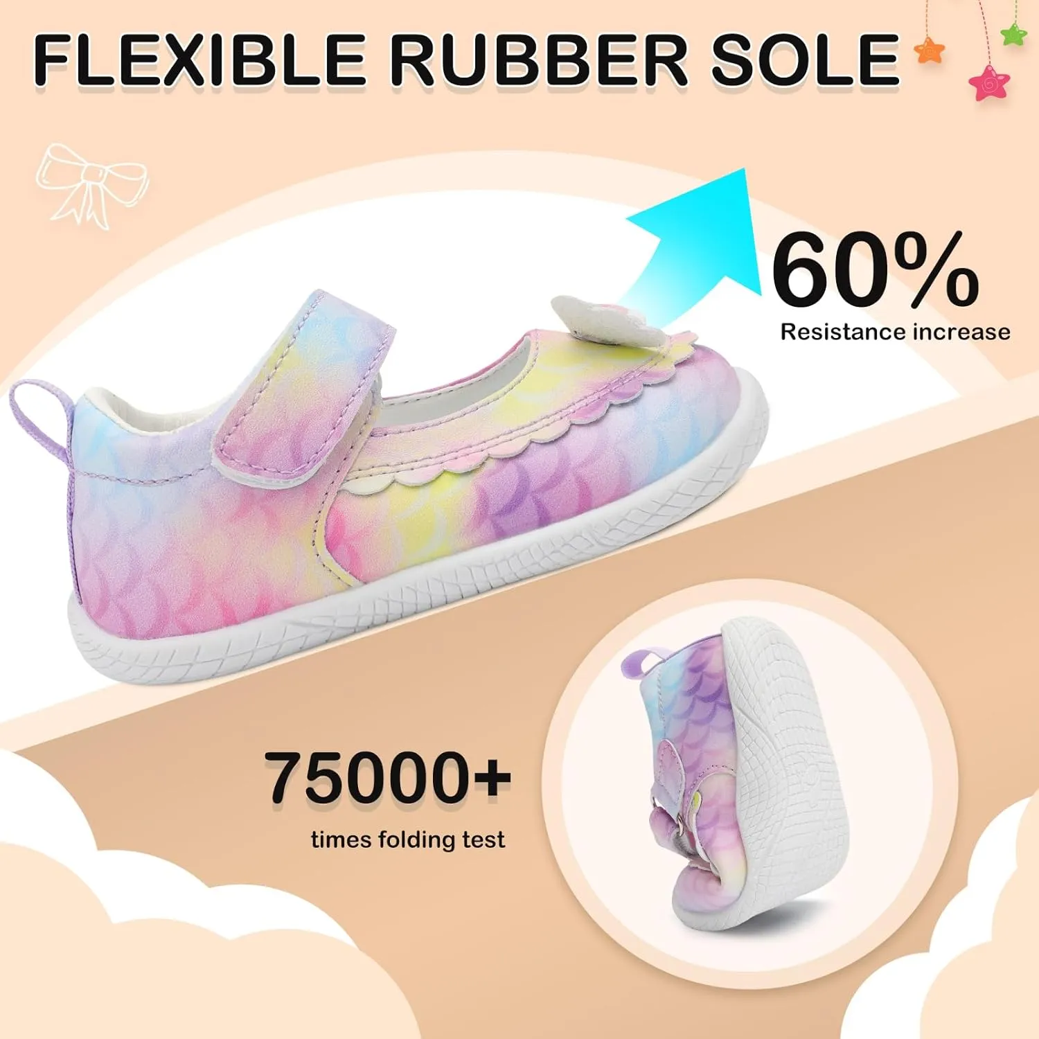 L-RUN Toddler Girl Mary Jane Dress Shoes Little Girls Uniform School Shoes Non-Slip Ballet Flats Flower Girls Shoes for Wedding Party Concert