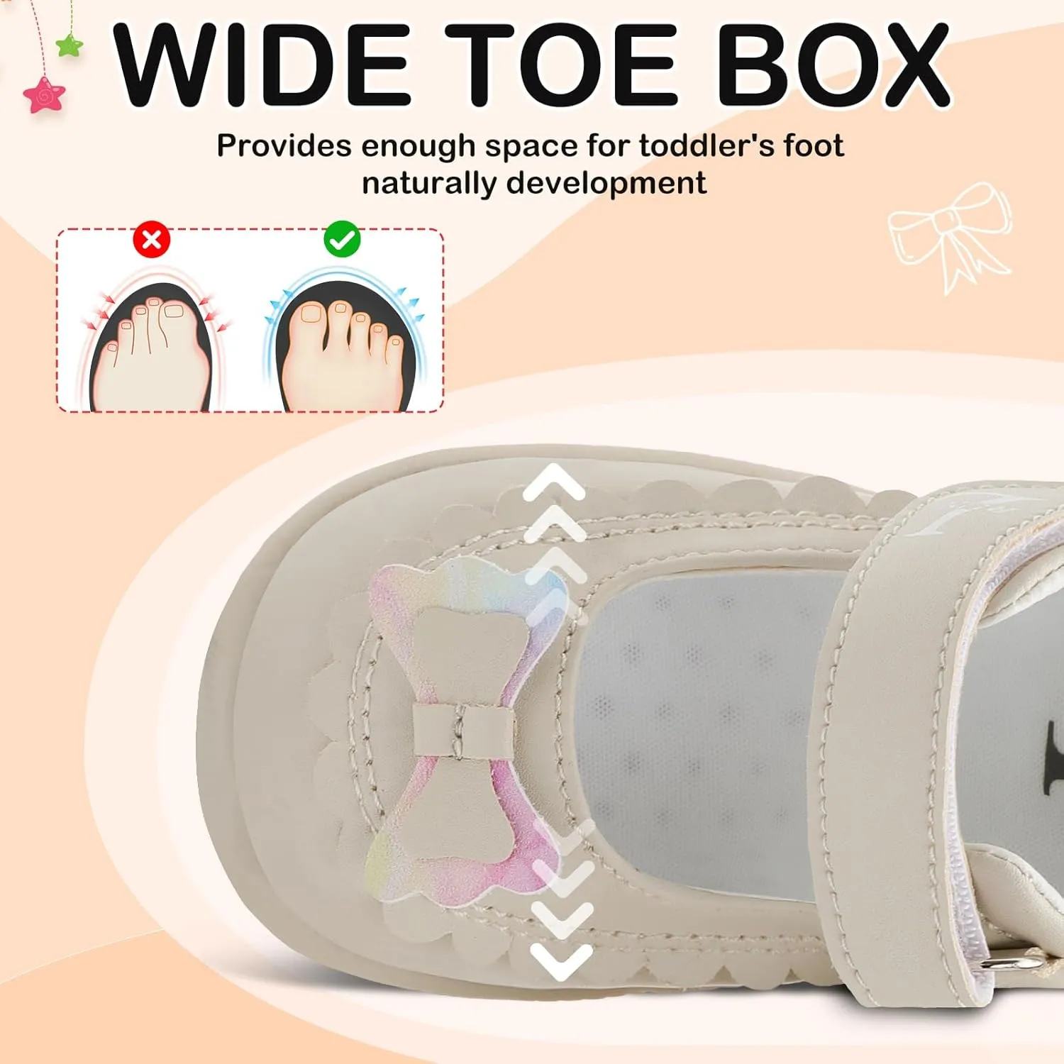 L-RUN Toddler Girl Mary Jane Dress Shoes Little Girls Uniform School Shoes Non-Slip Ballet Flats Flower Girls Shoes for Wedding Party Concert